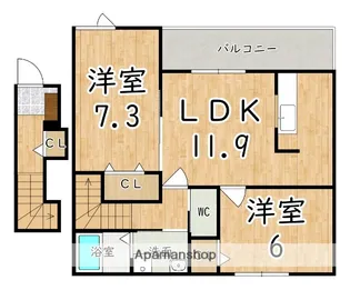 グラン ジェルメII【2階】の間取り