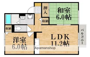 2LDKの間取り画像