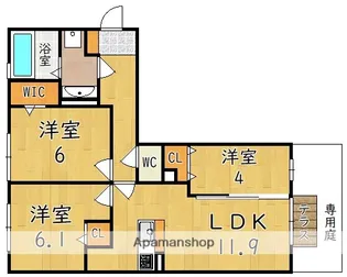 グラン ラフテル【1階】の間取り