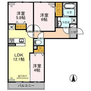 エストレヤ【3階】の間取り