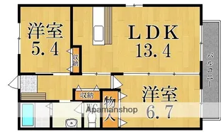 アミー筒井 B【2階】の間取り