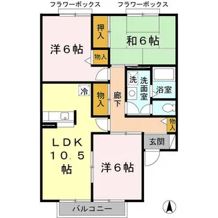 アドゥニスハイツ B棟【2階】の間取り