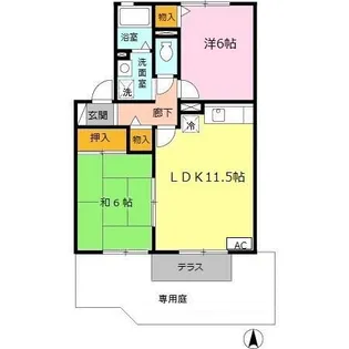 セジュールS C棟【1階】の間取り