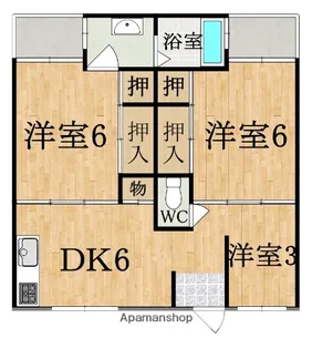 ビレッジハウス見瀬6号棟【4階】の間取り