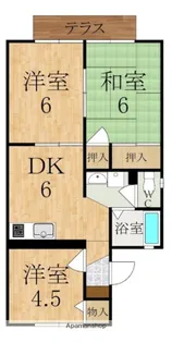 サニーコート四条A【1階】の間取り