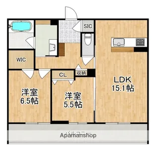 プラート キアリノ【1階】の間取り