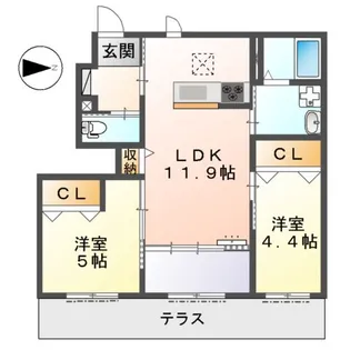 十市町新築アパート【101号室】の間取り