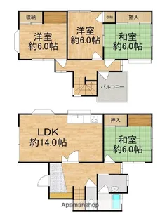 奈良県北葛城郡上牧町松里園3丁目【一戸建】の間取り