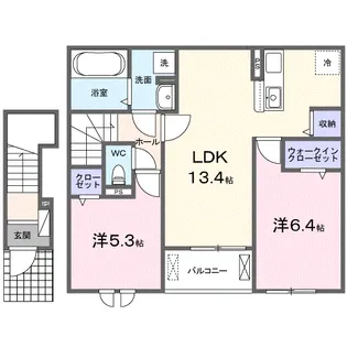 ピュアブルーム【2階】の間取り