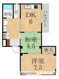 北八木ハイツ【1階】の間取り