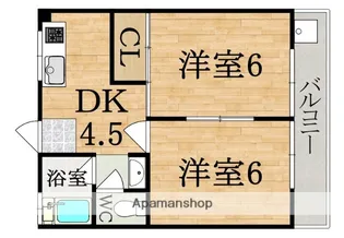 コーポ白鳥【1階】の間取り