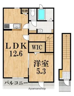 エヴァ グリーン ヴィラⅠ【2階】の間取り