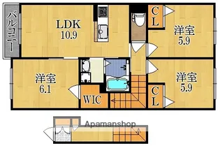 シャーメゾンハイメル【2階】の間取り