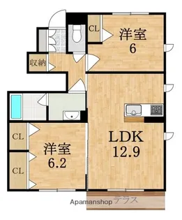 サニーパレス宮ヶ原【1階】の間取り