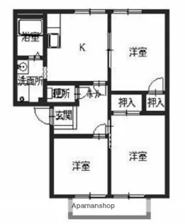 阪和阪手ドミール【2階】の間取り