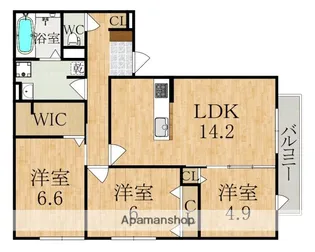 VILLA CALMA【1階】の間取り