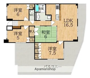 グランコート富雄【5階】の間取り