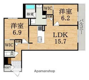 シャトードール リュミエール【2階】の間取り