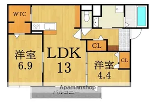 RETORIA瓦口CREST【1階】の間取り