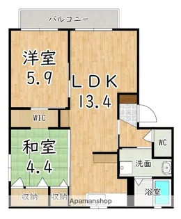 ヴィラライスシャワーB【1階】の間取り
