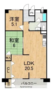 コーポ秋篠【1階】の間取り