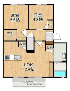アスティオン飛鳥【1階】の間取り