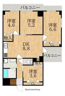 ライオンズマンション学園前【4階】の間取り