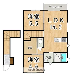 ラフィーネ三室参番館【2階】の間取り