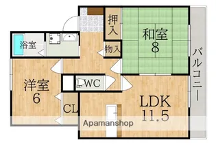 ファミーユ学園前【2階】の間取り