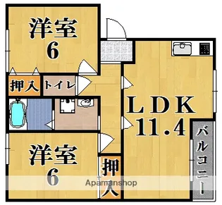 ウィステリアA【1階】の間取り