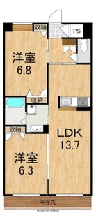ヒルサイドテラス【2階】の間取り
