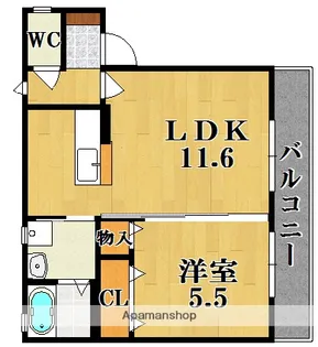 コンフォート東福寺A【1階】の間取り