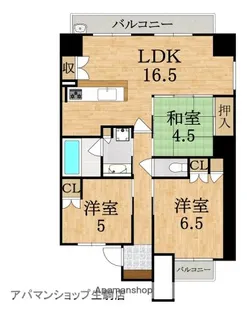 ローレルコート生駒ウエストレジデンス【4階】の間取り