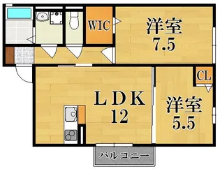 グリーンヴィレッジあい D棟【2階】の間取り