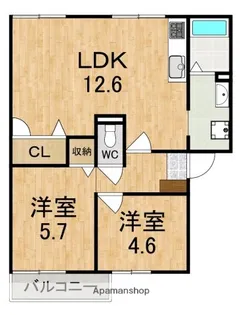 ハイツ池田D【1階】の間取り