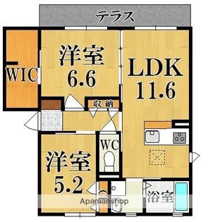 フェリシティーE棟【1階】の間取り