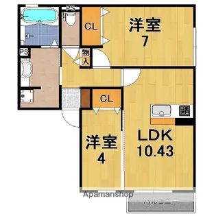 奈良県生駒郡安堵町大字笠目【アパート】の間取り