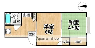 コーポあすなろB棟【1階】の間取り