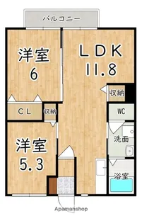グリーンシャルマン【2階】の間取り