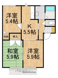 ハイツ池田F棟【2階】の間取り