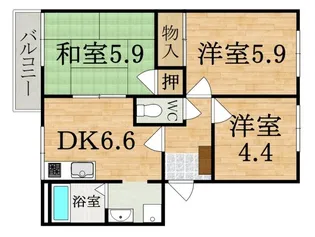 グリーンハイツ箕山(ミノヤマ)【1階】の間取り