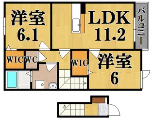 レイクサイドヴィラ王寺【2階】の間取り