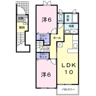 イーハトーヴ 勝根B棟【2階】の間取り