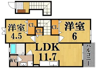 ガーデンヒルズ斑鳩Ⅰ【2階】の間取り