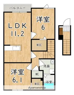 アムールB【2階】の間取り