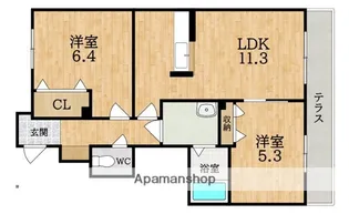 CHEG LA MERE(シェラメール)【1階】の間取り