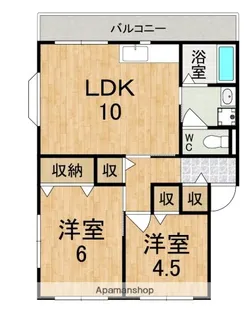 エコーハイツ【1階】の間取り