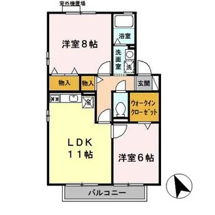 ロイヤルガーデン A棟【2階】の間取り