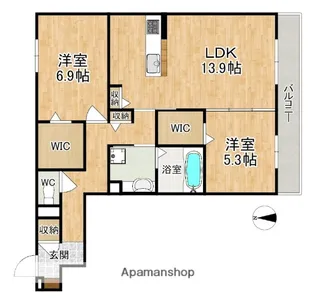 カサ・リチェル【2階】の間取り