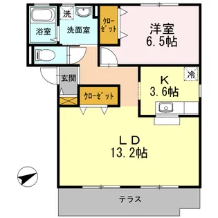 グランアベニュー真美 B棟【1階】の間取り